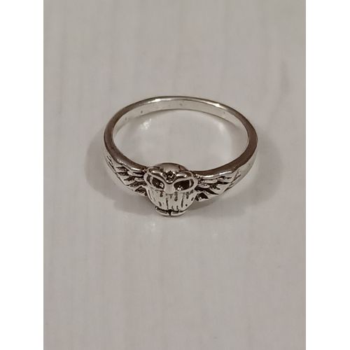 Bague Métal Argenté, Chouette,Taille 16.8