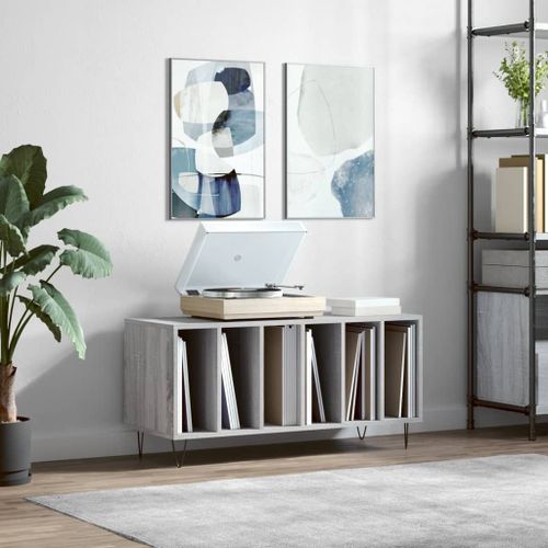 Vidaxl Armoire À Disques Sonoma Gris 100x38x48 Cm Bois D'ingénierie