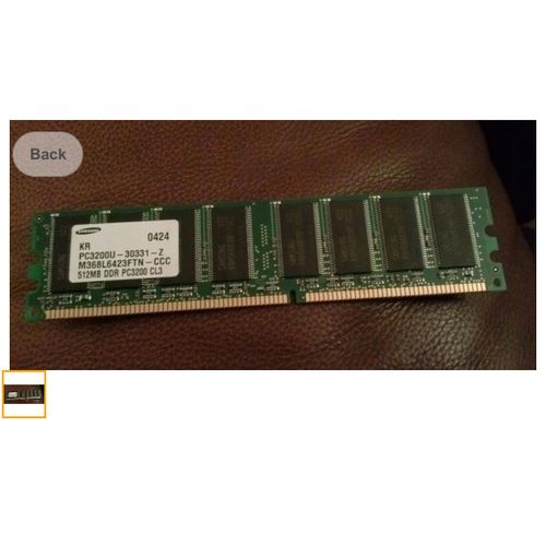 RAM SAMSUNG PC3200U - 512MB