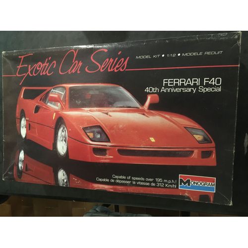 Maquette Voiture Exotic Car Séries Monogram Ferrari F40 40th Anniversary Special 1:12 En Boite 1989-Monogram