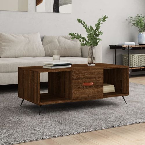 Vidaxl Table Basse Chêne Marron 102x50x40 Cm Bois D'ingénierie