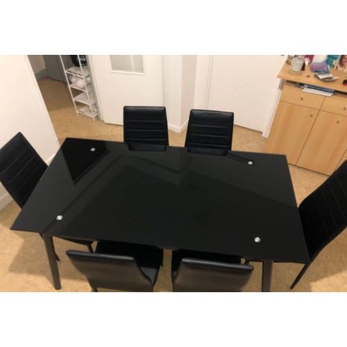 Table À Manger En Verre+ 5 Chaises