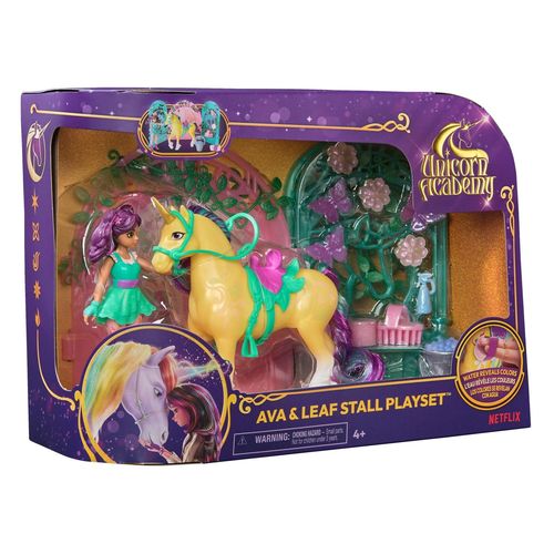 L'ecole Des Licornes Playset Mini Poupee Ava Et Leaf Color Change Unicorn Academy