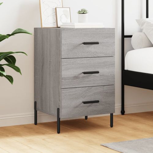Vidaxl Table De Chevet Sonoma Gris 40x40x66 Cm Bois D'ingénierie