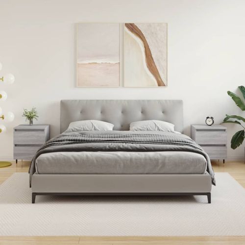 Vidaxl Tables De Chevet 2 Pcs Sonoma Gris 40x35x50 Cm Bois Ingénierie
