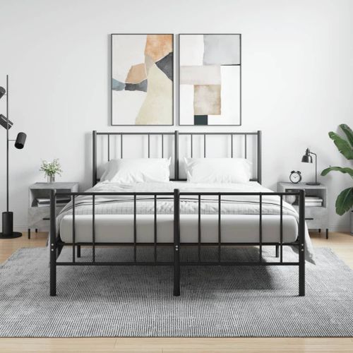 Vidaxl Tables De Chevet 2pcs Gris Béton 40x35x47,5cm Bois D?Ingénierie