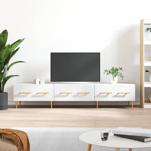 Vidaxl Meuble Tv Blanc 150x36x30 Cm Bois D'ingénierie