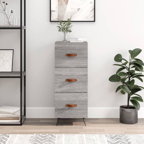 Vidaxl Buffet Sonoma Gris 34,5x34x90 Cm Bois D'ingénierie