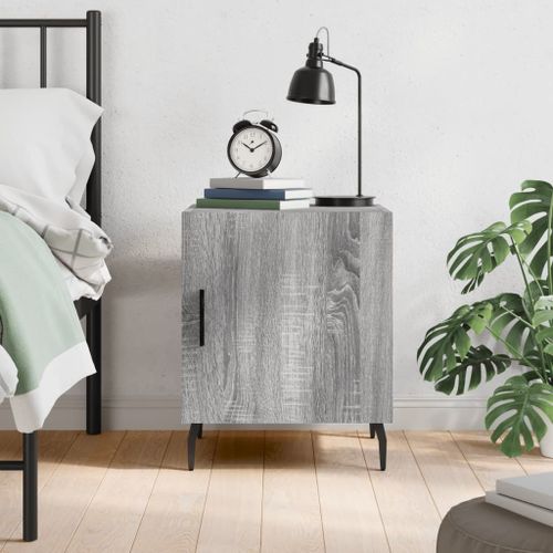 Vidaxl Table De Chevet Sonoma Gris 40x40x50 Cm Bois D'ingénierie