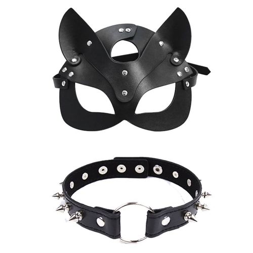 Masque En Cuir Pour Femme, Jouets Sexuels, Cosplay, Chat Bdsm, Fétiche, Halloween, Masques Noirs Avec Collier Sexy, Accessoires Érotiques
