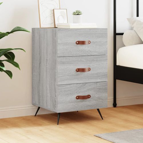 Vidaxl Table De Chevet Sonoma Gris 40x40x66 Cm Bois D'ingénierie