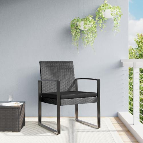 Vidaxl Chaises À Manger De Jardin Lot De 2 Gris Foncé Rotin Pp