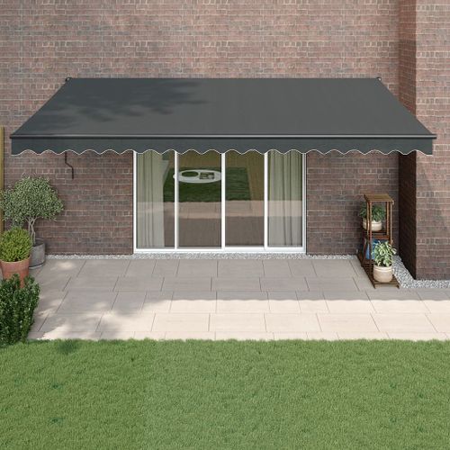 Vidaxl Auvent Rétractable Anthracite 5x3 M Tissu Et Aluminium