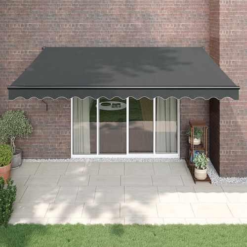 Vidaxl Auvent Rétractable Anthracite 4x3 M Tissu Et Aluminium