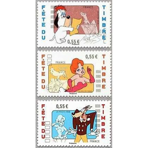 France 2008, Très Belle Série Neuve** Luxe, Fête Du Timbre, Dessins De Tex Avery, Yvert 4146 Droopy, 4147 La Girl Et 4148 Le Loup. - -