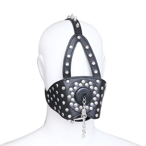 Entonnoir De Toilette Bdsm En Cuir Pu Pour Adultes, Bouche Ouverte, Bâillon, Masque, Capuchon, Tête, Sfp, Bondage, Jeu, 18 +