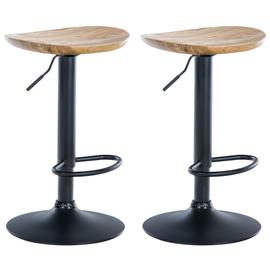 Tabourets de bar lot de 2 chaises hautes sièges cuisine salle à manger  bureau style industriel marron rustique et noir 1