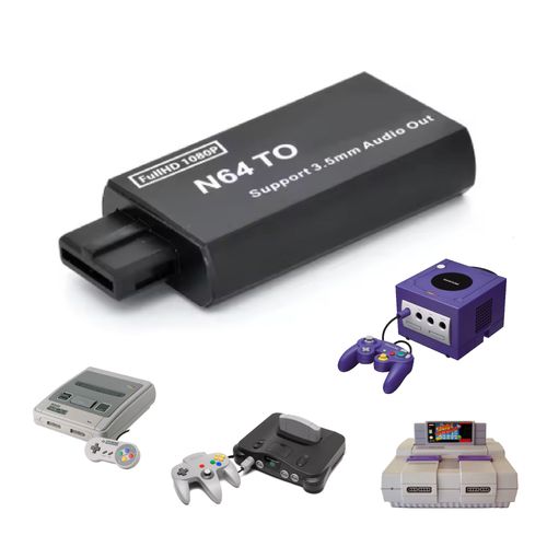 Adaptateur HDMI Console Gamecube Nintendo Rétro N64, SNES,NGC, Audio 3,5mm