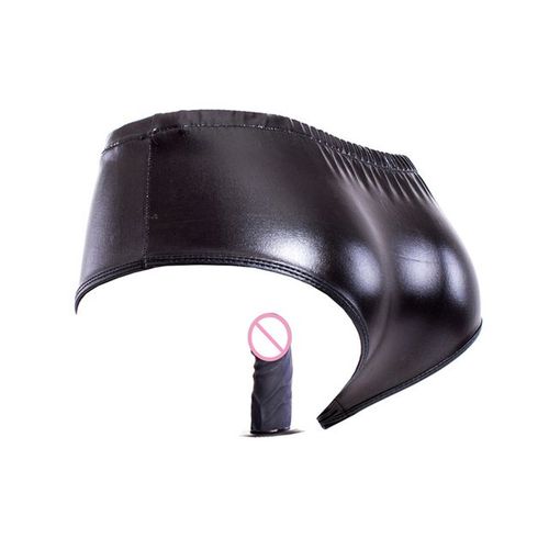 String En Cuir Pu Avec Double Prise Bdsm, Ceinture Invisible, Sous-Vêtements, Pantalon De Chasteté, Plug Anal À L'intérieur, Gode Bondage, Pas De Vibration