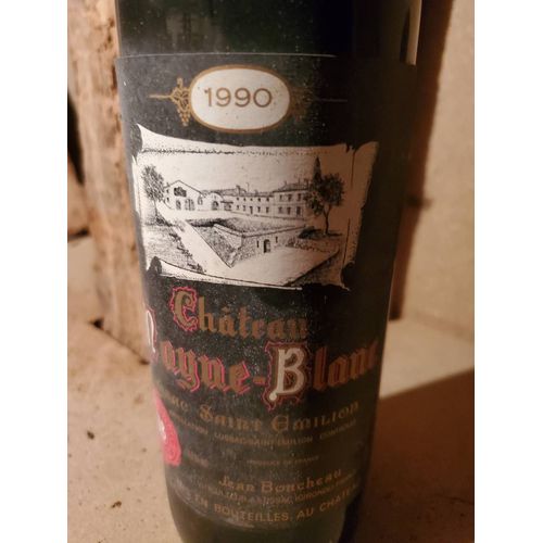 Bouteille Château Mayne Blanc 1990 Lussac Saint Emilion Bordeaux Vin Conservée En Cave De Terre Battue