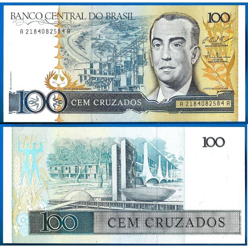 Bresil 100 Cruzeiros 1987 Neuf Kubitschek Billet