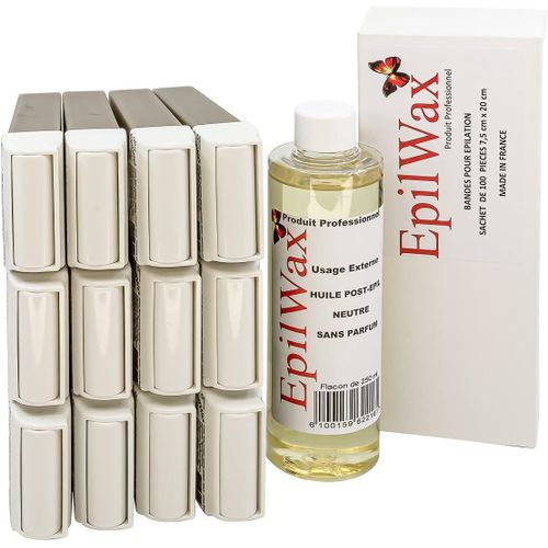 Lot De 12 X Roll On Cire Epilation Au Chocolat + 100 X Bandes D'épilation + Huile Après Épilation - Jambes,Aisselles,Corps - Facile À Étaler Et À Retirer(Q103) 