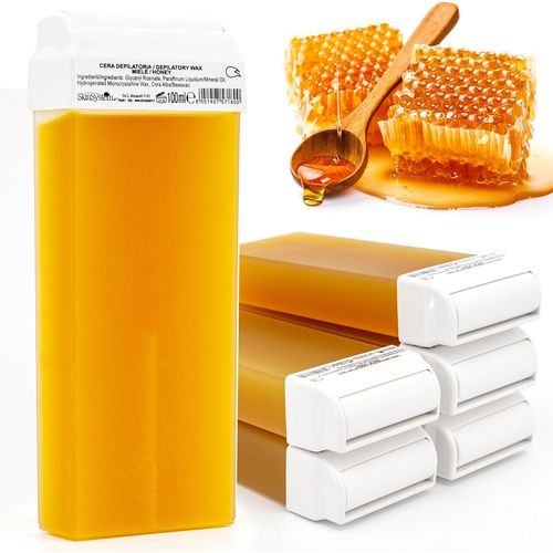Cartouche Cire 100ml X 6 - Roll On Cire Epilation,Recharge Pour L'épilation - Cartouches Au Miel - Recharges Wax Honey(Q289)