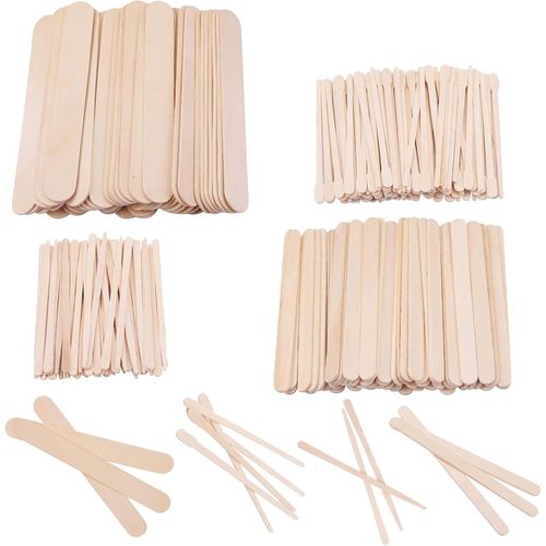 Spatule Bois Pour Cire,300 Pièces Bâtons De Cire,Spatule À Cire,Spatule Bois Epilation Bâtons Applicateurs À Cire Spatule Cire Epilation Spatule Pour Épilation Sourcils Lèvres Corps,4 Tailles(Q196)