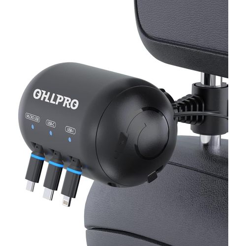 Station De Recharge Rétractable Pour Siège Arrière De Voiture,Chargeur Voiture Pour Appui-Tête 3 En 1 Avec Ports Usb,Lightning Et Type-C,Super Pour Chauffeur Taxis,Vtc,Uber,Etc.[Y151]
