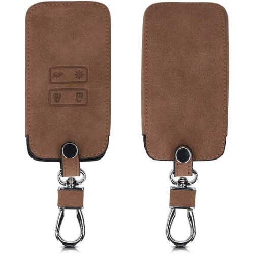 Accessoire Clef De Voiture Compatible Avec Renault Smart Key 4-Bouton (Keyless Go Uniquement)-Coque De Clé De Voiture En Suède-Marron.[Y1021]
