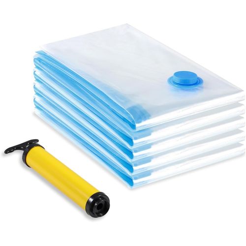 Sac Rangement Sous Vide Aspirateur, Lot de 5 (60 x 80cm) Sac Vetement , Housse de Rangement Sous Vide Couettes avec Pompe Manuelle