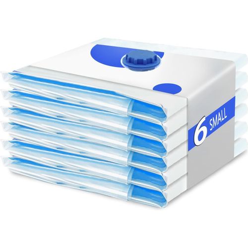Sac sous Vide Vetement Aspirateur 6 Pièces, Sac Rangement sous Vide 6 * Petite (60 x 40cm), Housses de Rangement sous Vide s pour Vêtements, Couettes, Literie