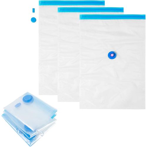 Lot de 3 Sac Rangement Sous Vide,40 x 80cm Sac de Rangement Sous Vide adapté aux Vêtements, au Linge de Lit et Plus