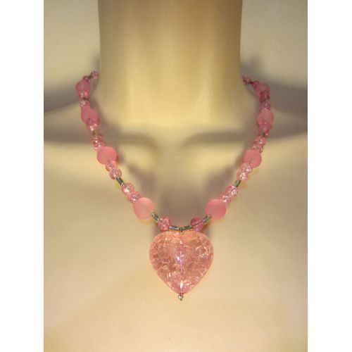 Collier Rose Avec Coeur