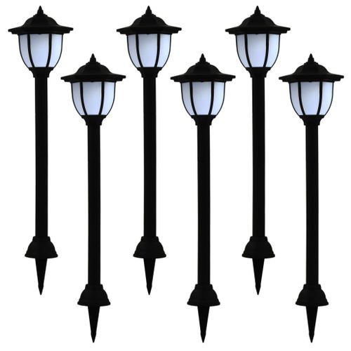 Vidaxl Lampes Solaires À Led D'extérieur 6 Pcs Noir