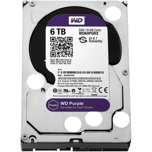 WD Purple Disque dur interne (Bulk) Surveillance 6 To 3,5 pouces SATA intellipower.[G690]