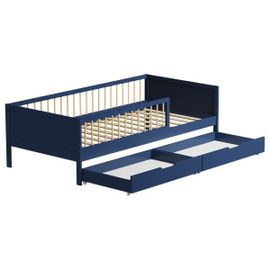 Lit Pour Enfant 190x90cm Bleu Foncé Avec Tiroirs Adam