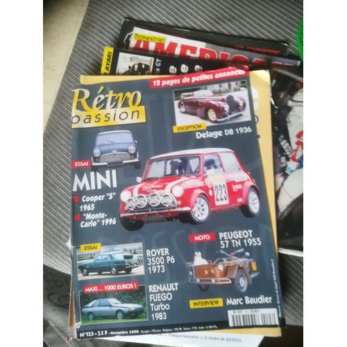 Retro Passion 123 De 2000 Austin Cooper S,Mini Cooper S,Rover 3500 P6 Automatic,Baudier,Delage D8 120,Peugeot 57 Tn,Fuego Turbo