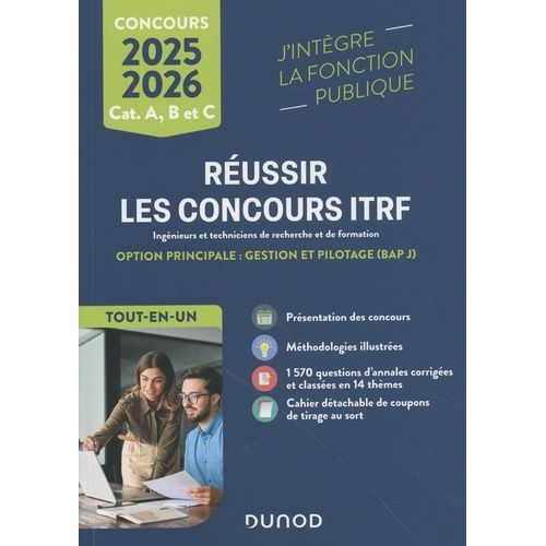 Réussir Les Concours Itrf - Option Principale : Gestion Et Pilotage (Bap J)