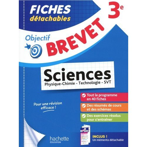 Fiches Détachables Sciences 3e - Physique-Chimie, Technologie, Svt