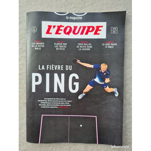 Revue L'équipe Le Magazine 2194 "La Fièvre Du Ping" 12/10/2024