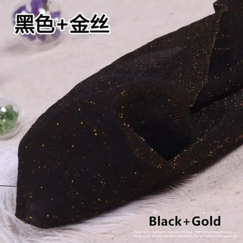 Jeseca-Collant Kendny Transparent Argenté Pour Femme,Sous-Vêtement Sans Couture,Noir 20d,Bonneterie - Black Gold-Women Free Size
