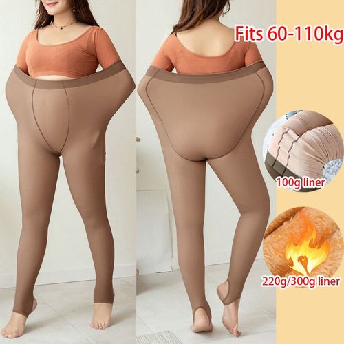 Collants Thermiques Doublés Pour Femmes,Collants Polaires,Pantalons Chaussettes,Fausses - Coffee Translucent-B-220g (Winter)