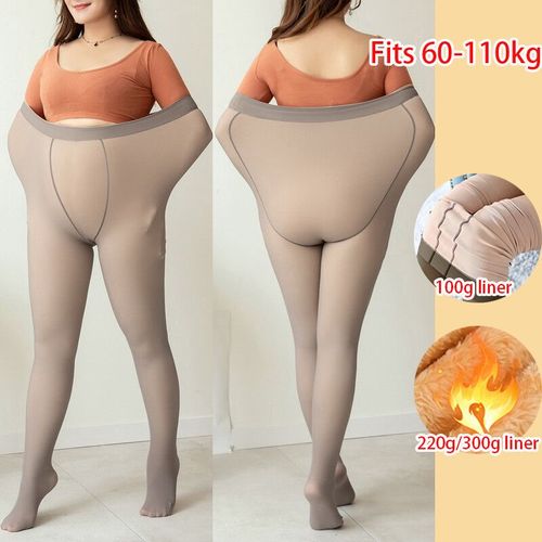 Collants Thermiques Doublés Pour Femmes,Collants Polaires,Pantalons Chaussettes,Fausses - Grey Translucent -A-300 Thicken(Winter)