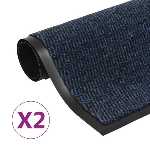 Vidaxl Paillassons Rectangulaires 2 Pcs 40 X 60 Cm Bleu