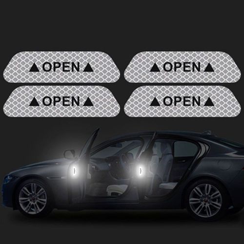Autocollants Réfléchissants Pour Marques D'avertissement De Voiture,4 Pièces,Pour Honda,Vision,Nissan,Juke,Citroën- Silver-B458
