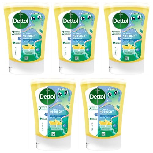 Dettol Lot De 5 Recharges De Savon 250 Ml Pour Distributeur No Touch Classic Citrus 