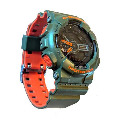 Montre Homme Casio G-Shock Army Green Neon Orange Ga-110ln-3ajf