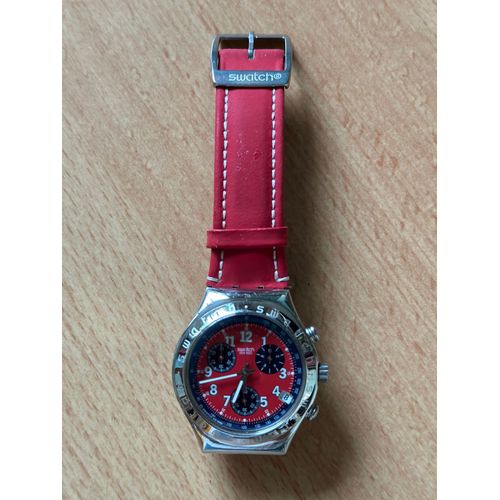 Montre Swatch Irony Chrono Date Rouge