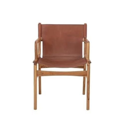 Bloomingville - Chaise De Salon En Cuir Marron Ollie - Marron